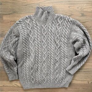 vintage Y2K Abercrombie and Fitch, wool blend chunky cable knit, turtleneck